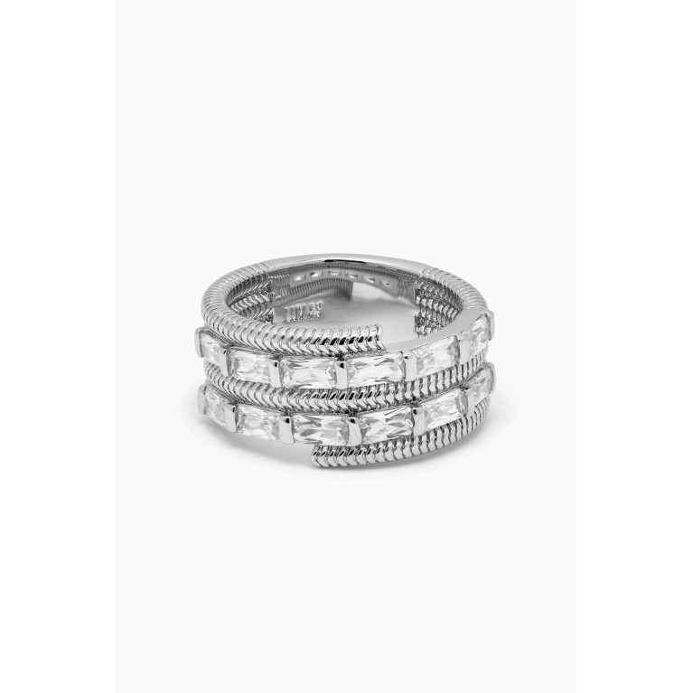 Luv Aj - Baguette Coil Ring in Silver-plated Brass