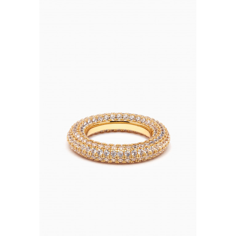 Luv Aj - Pavé Amalfi Ring in Gold-plated Brass