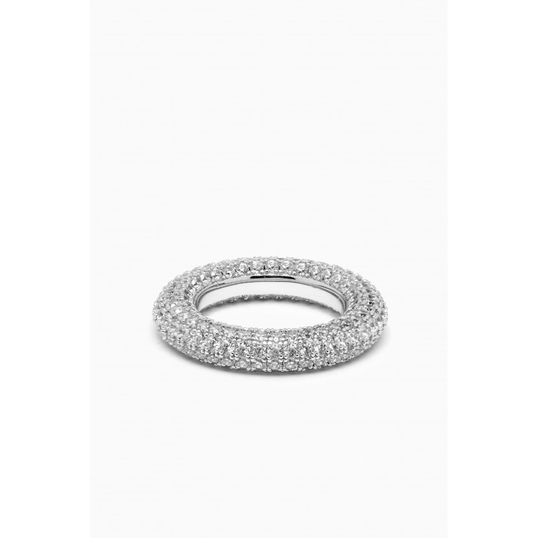 Luv Aj - Pavé Amalfi Ring in Silver-plated Brass