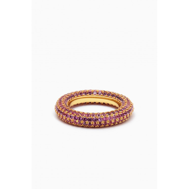 Luv Aj - Pavé Amalfi Ring in Gold-plated Brass