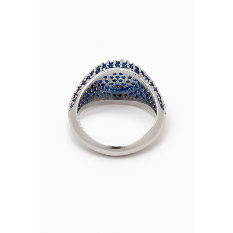 Luv Aj - Pavé Signet Ring in Silver Plated Brass
