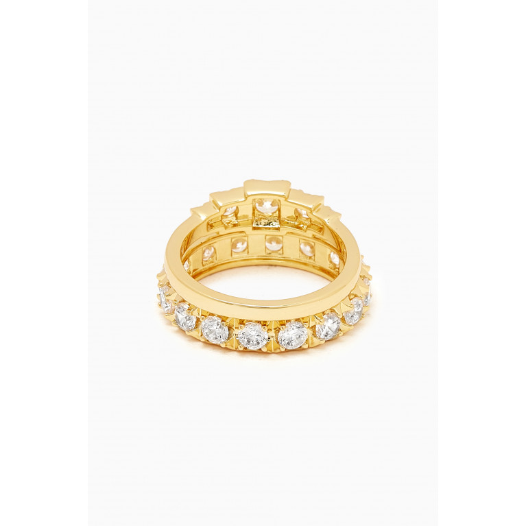 Luv Aj - Pyramid Stud Ring Set in Gold-plated Brass