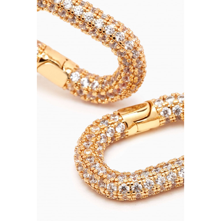 Luv Aj - XL Pavé Chain-link Hoops in Gold-plated Brass
