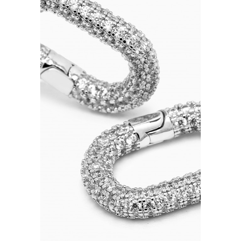 Luv Aj - XL Pavé Chain-link Hoops in Silver-plated Brass