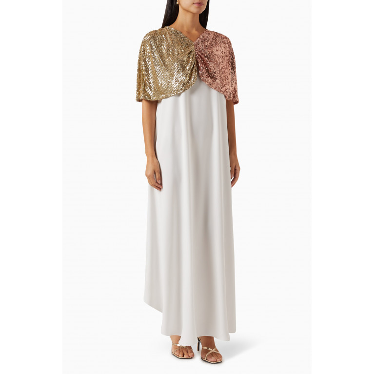 Dima Ayad - The Signature Sequin-embellished Cape Maxi Dress