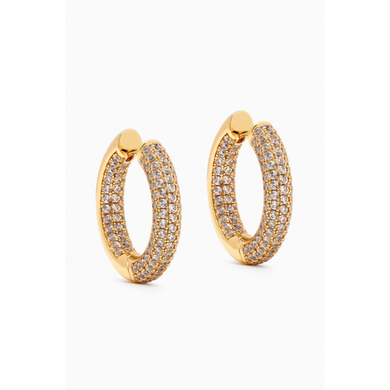 Luv Aj - Reversible Pavé Hoop Earrings in Gold-plated Brass