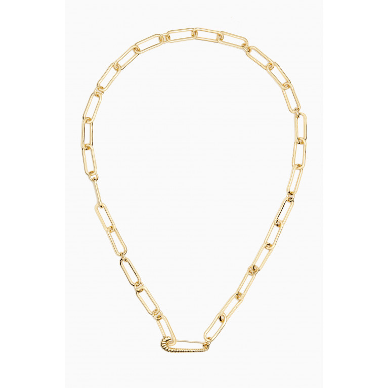 Luv Aj - Francois Safety Pin Necklace in Gold-plated Brass