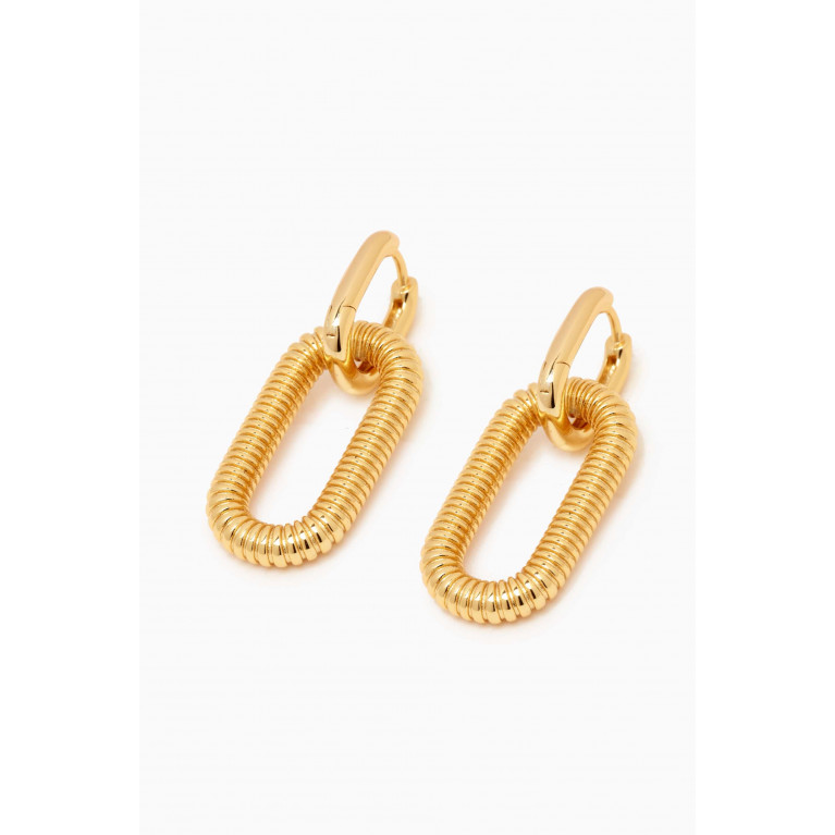 Luv Aj - Le Signe Hoop Earrings in Gold-plated Brass