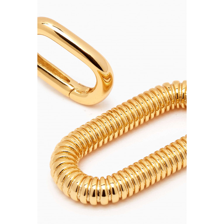 Luv Aj - Le Signe Hoop Earrings in Gold-plated Brass