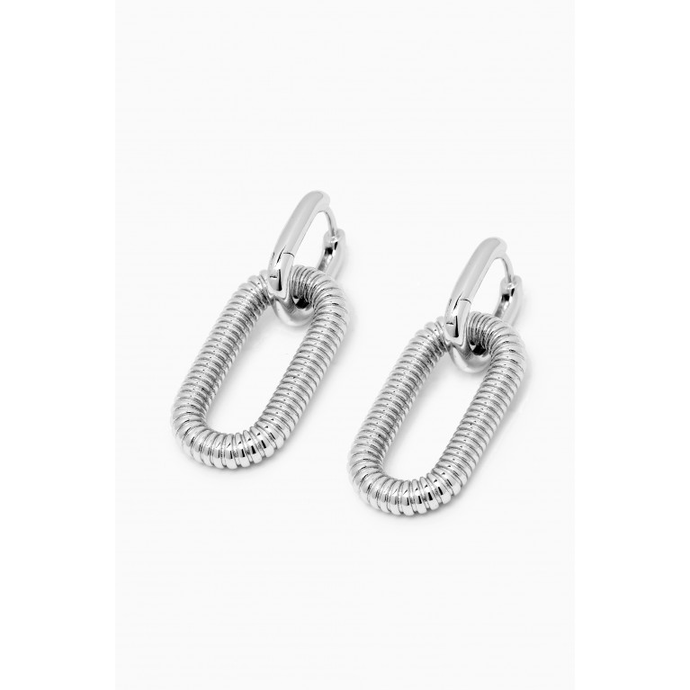 Luv Aj - Le Signe Hoop Earrings in Silver-plated Brass