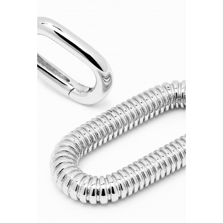 Luv Aj - Le Signe Hoop Earrings in Silver-plated Brass