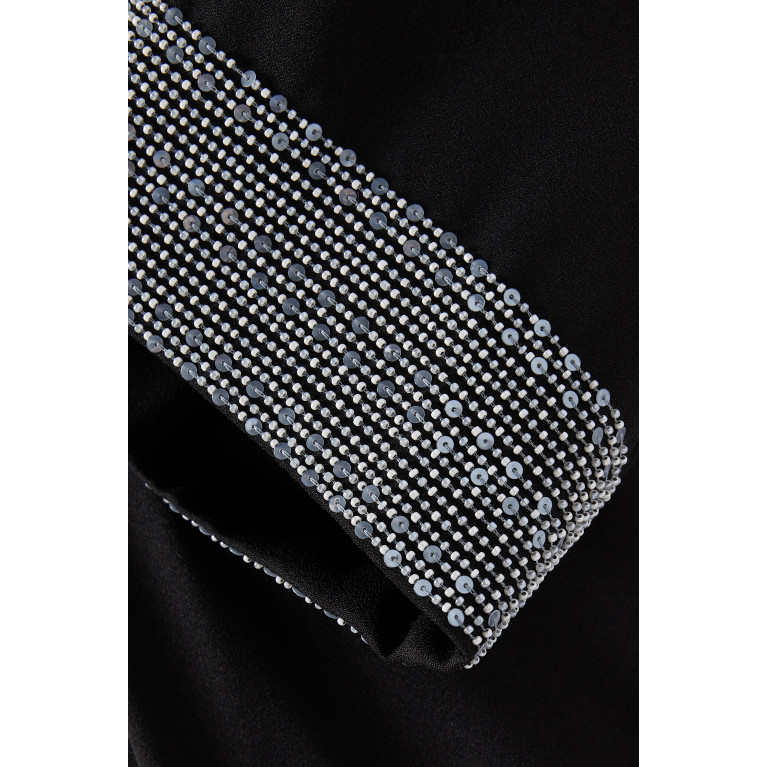 Merras - Embellished-sleeve Abaya in Crepe