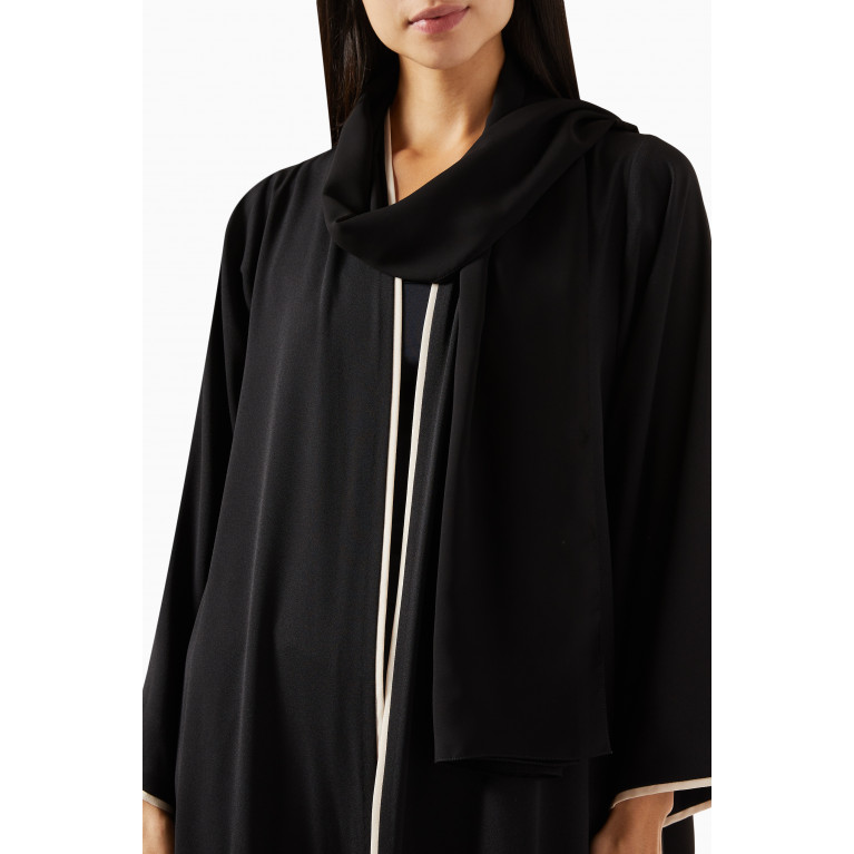 Merras - Pearl-embroidered Abaya in Crepe