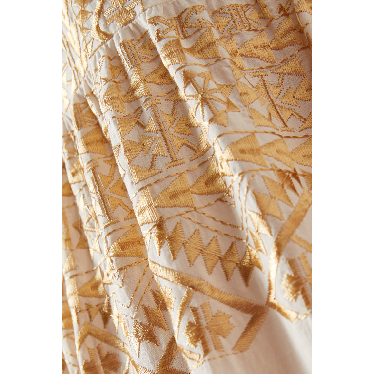 Kori - Embroidered Maxi Dress in Cotton Neutral