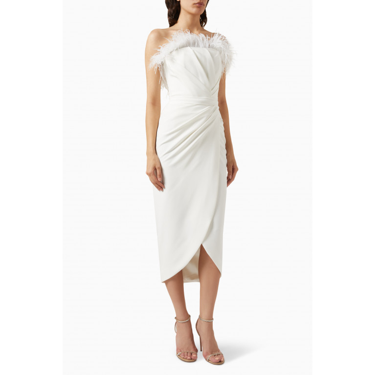 Rhea Costa - Strapless Midi Dress in Crepe