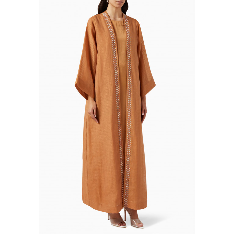 Homa Q - 3-piece Embellished Abaya Set in Organza