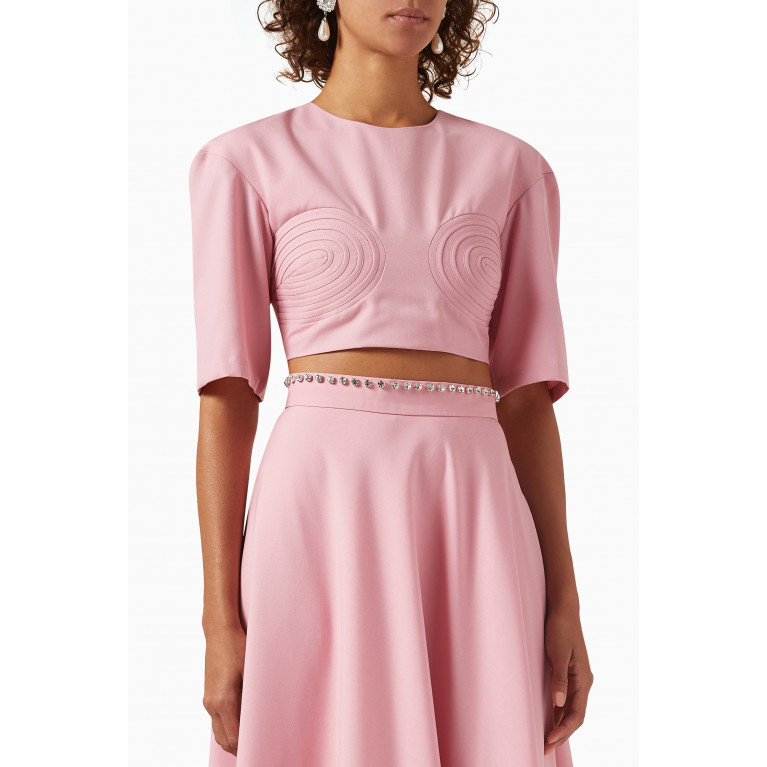 Romani - The Gloria Embroidered Top in Crepe Pink