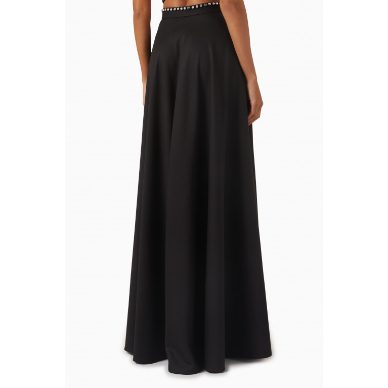 Romani - The Gloria Crystal-embellished Maxi Skirt in Suiting Black