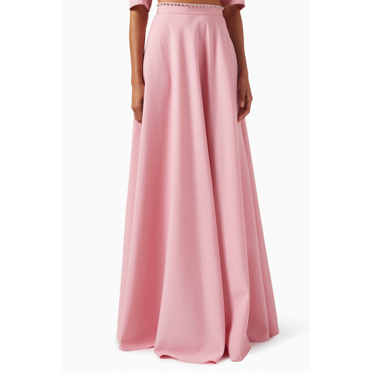 Romani - The Gloria Crystal-embellished Maxi Skirt in Suiting Pink