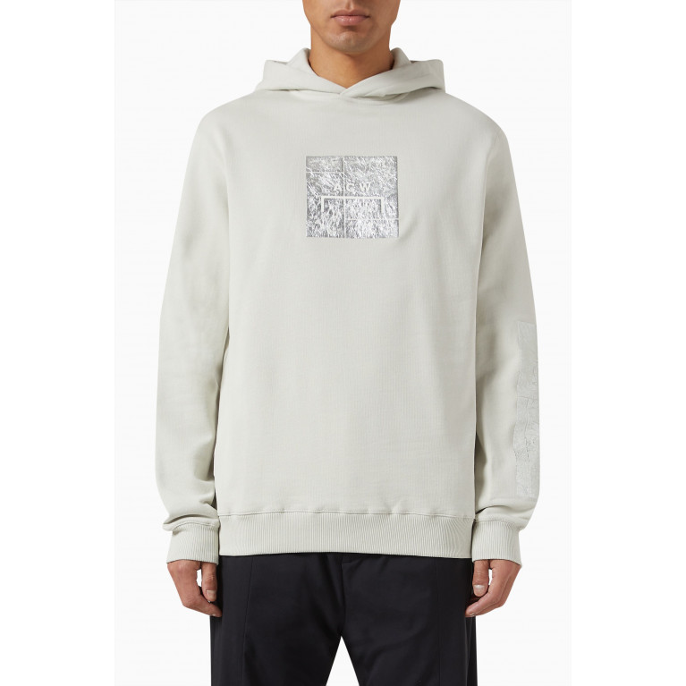 A-Cold-Wall* - Foil Grid Hoodie in Cotton