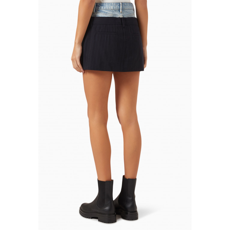 Frame - Le Mix Mini Skirt in Denim & Wool-blend