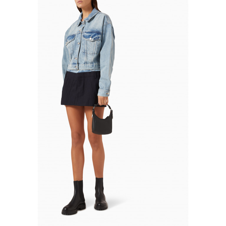 Frame - Le Mix Mini Skirt in Denim & Wool-blend