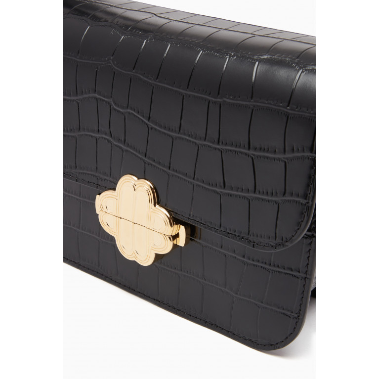 Maje - Clover Mini Bag in Croc-embossed Leather