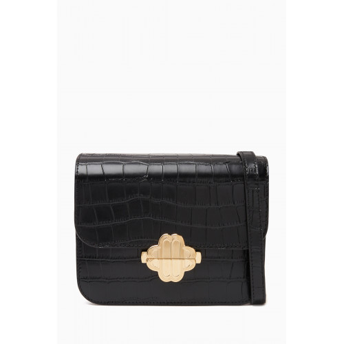 Maje - Clover Mini Bag in Croc-embossed Leather