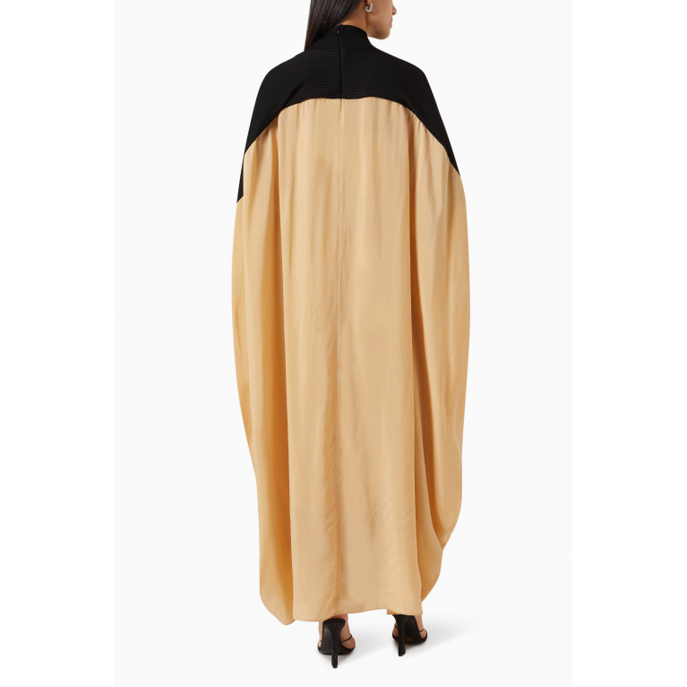 BAQA - Two-tone Oversized Maxi Dress in Knit & Cupro
