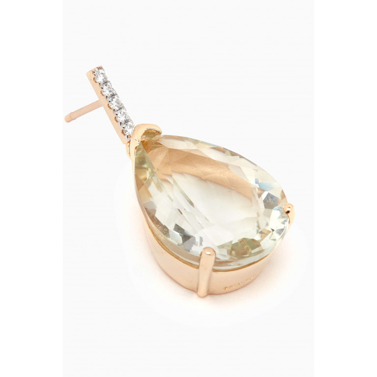 Mateo New York - Amethyst Pear Drop Diamond Earrings in 14kt Gold