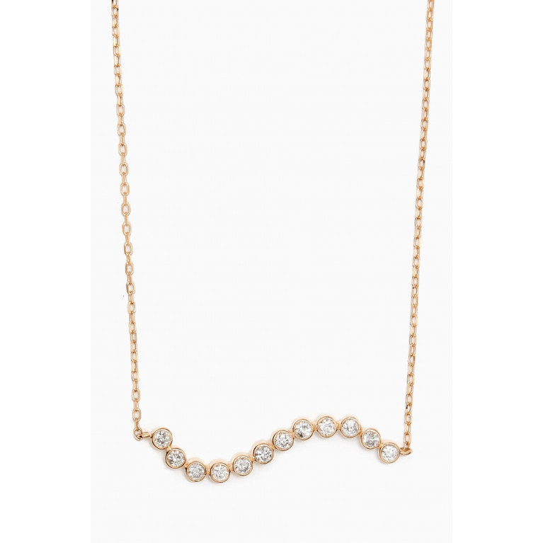 Mateo New York - Bezel Wave Diamond Necklace in 14kt Gold