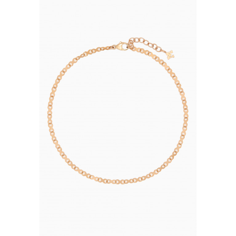 Mateo New York - Infinity Chain Anklet in 14kt Gold