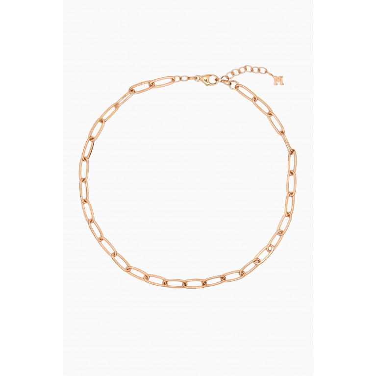 Mateo New York - Paperclip Chain Anklet in 14kt Gold