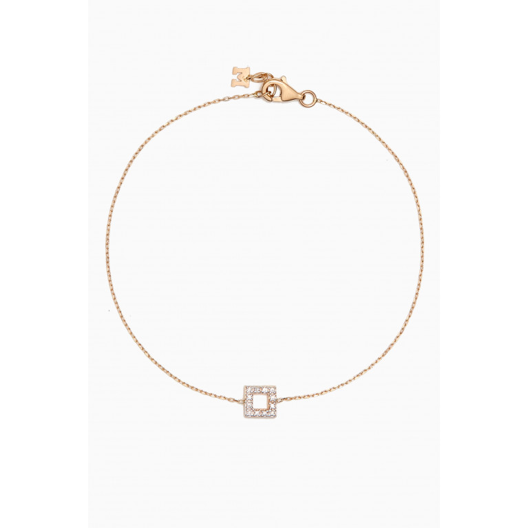 Mateo New York - Mini Square Diamond Chain Bracelet in 14kt Gold