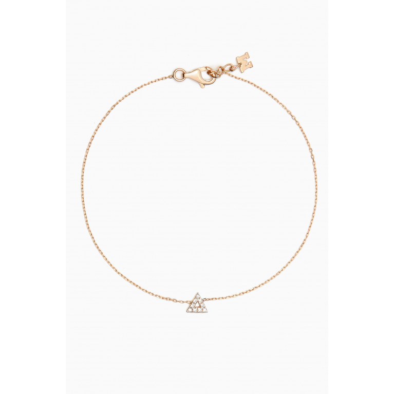 Mateo New York - Mini Triangle Diamond Chain Bracelet in 14kt Gold