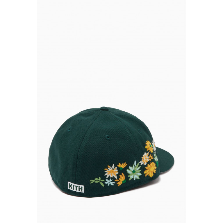 Kith - Floral 49Fifty Flat Brim Hat in Corduroy Green