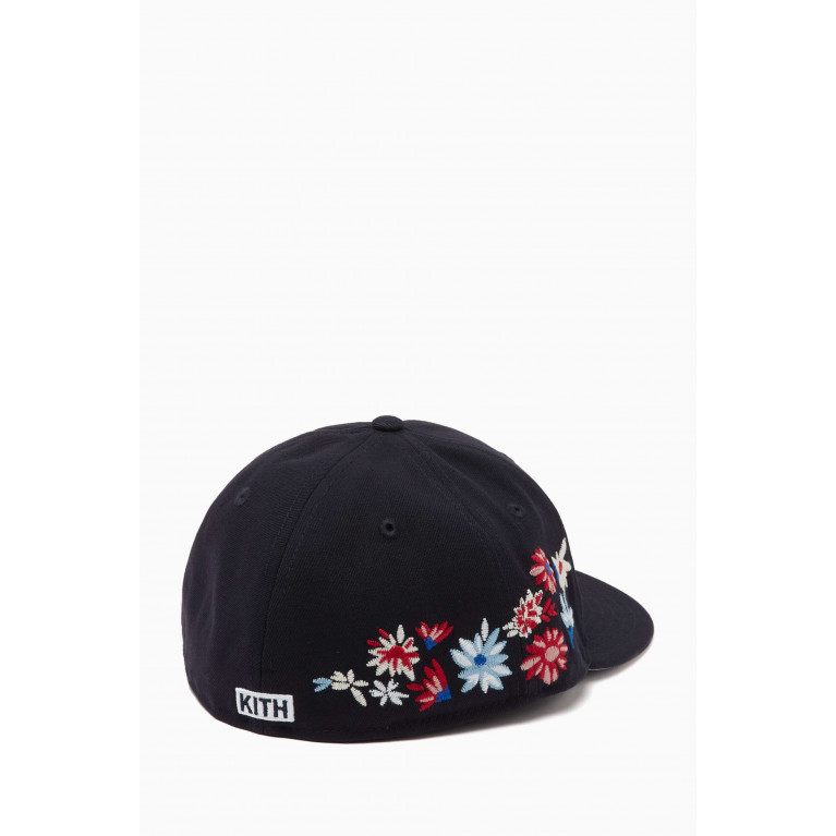 Kith - Floral 49Fifty Flat Brim Hat in Corduroy Blue