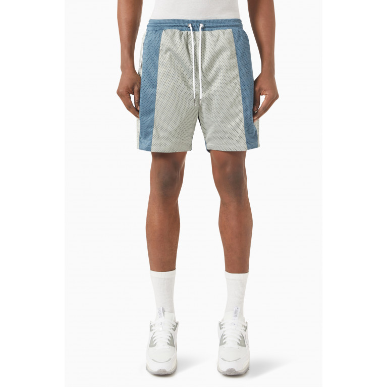 Kith - Harden Panelled Shorts in Nylon Green