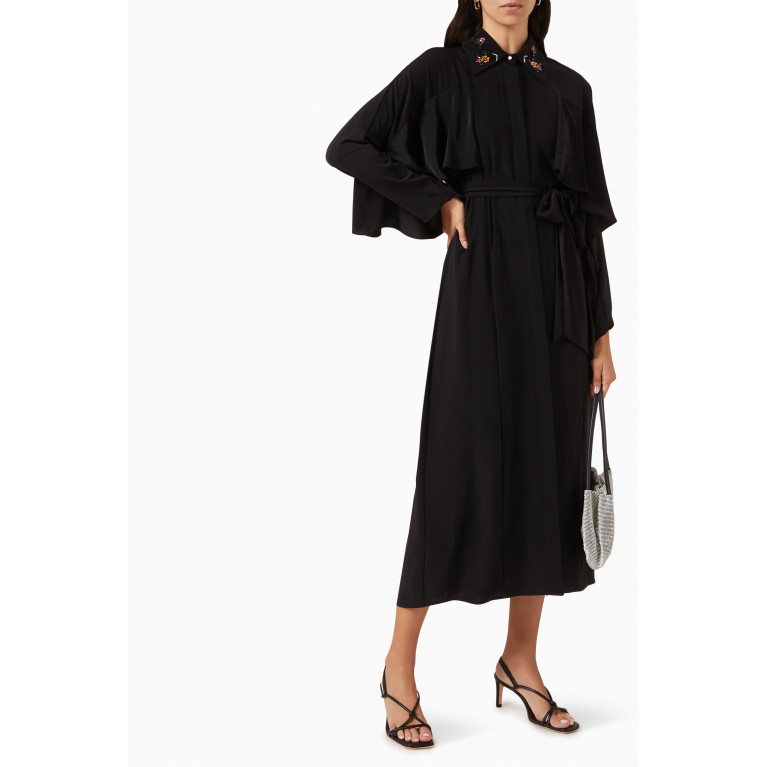 Mimya - Embellished Collar Midi Dress Black