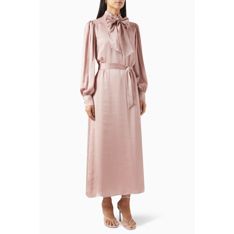 Mimya - Bow Collar Dress Pink