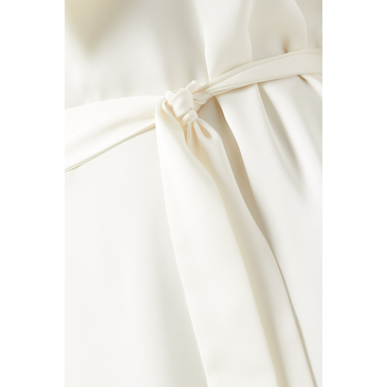 Mimya - Pussybow Collar Midi Dress Neutral