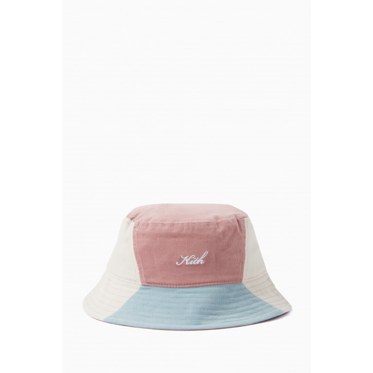 Kith - Colour-block Bucket Hat in Corduroy Pink