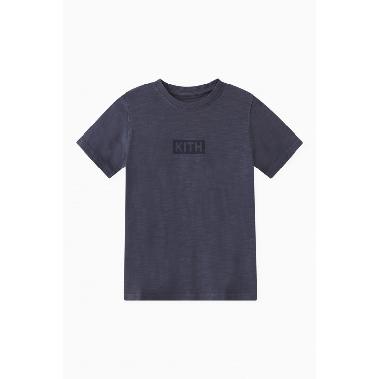 Kith - Box Logo T-shirt in Slub Jersey Blue