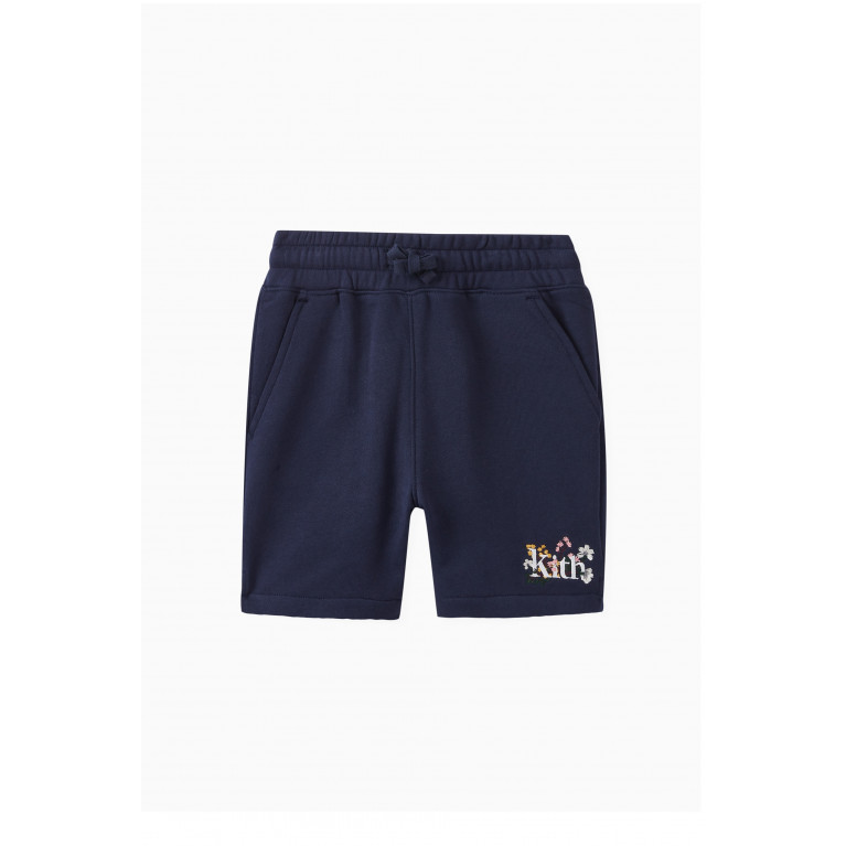 Kith - Floral Logo Shorts in Cotton Blue