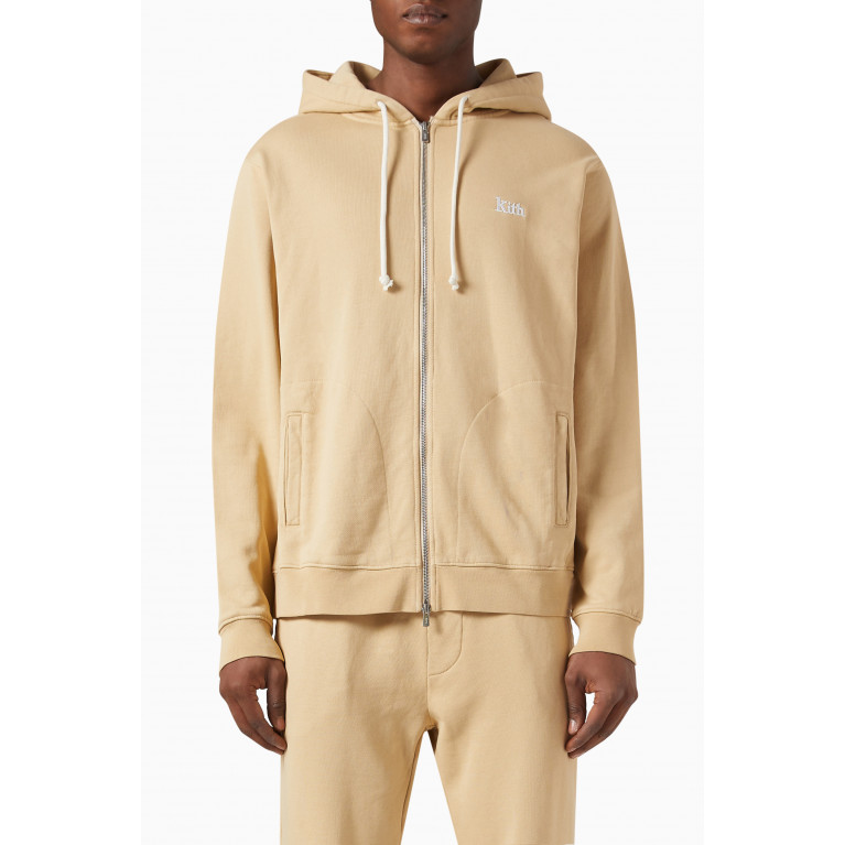 Kith - Kith Williams V Zip-up Hoodie in Cotton Fleece Neutral