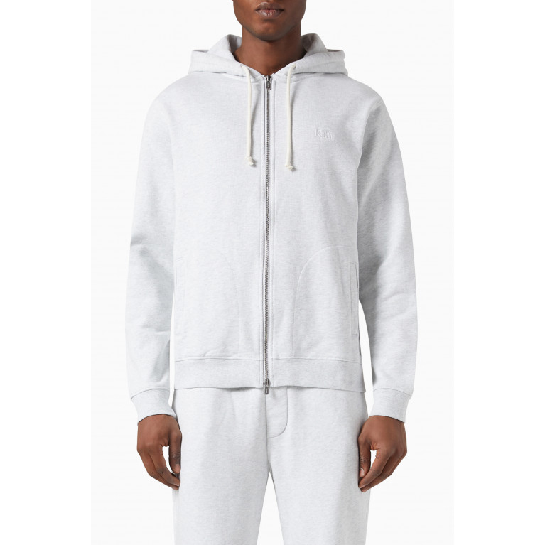 Kith - Williams V Zip-up Hoodie in Cotton Fleece Grey