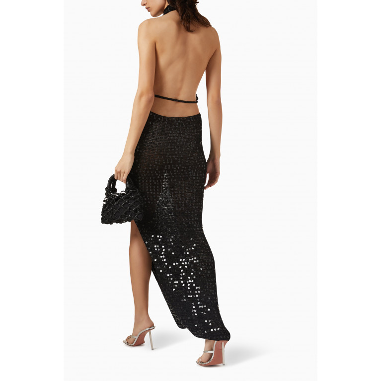Aya Muse - Bellico Sequinned Maxi Dress in Knit