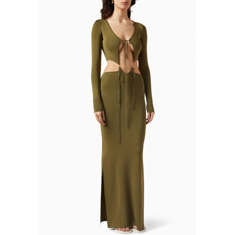 Aya Muse - Lapponi Maxi Dress in Viscose Knit Green