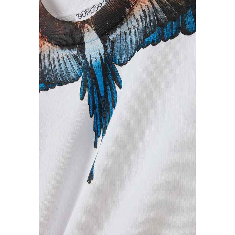 Marcelo Burlon - Bird Wings Graphic Sweatshirt in Cotton Jersey