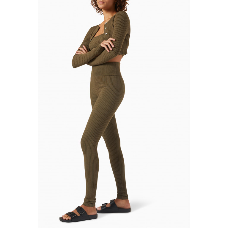 Kith - Rexford Leggings in Cotton-blend Knit Green